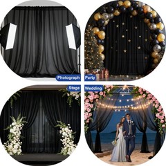 Tulle 10x10ft Backdrop Curtains for Parties,2 Panels 5x10ft Wrinkle Free Soft…