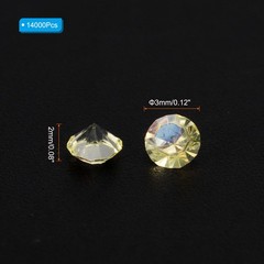 14000Pcs Acrylic Wedding Table Diamonds 3mm Crystals Gems Light Yellow AB