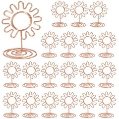 20Pcs Cards Stand Menu Clips Sunflowers Card Photo Holders Rose Gold