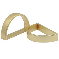 Hordion Gold Napkin Rings Set of 6, Semicircle Metal Napkin Matte Gold, 6pcs