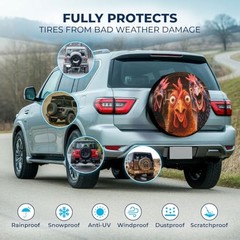 Father’s Day PVC Spare Tire Cover for RV Size 17 for Diameter 31″-33″ Chicken