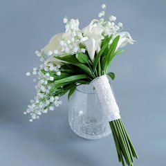 Elegant Cascading White Calla Lily Bridal Bouquet – Waterfall Design