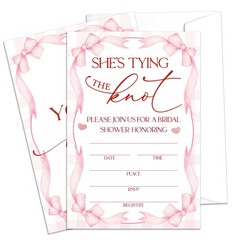 Mueddur Bridal Shower Invitations With Envelopes, She’s Tying The Knot…