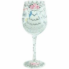NEW Gorgeous LOLITA Love My Wine BRIDE Wedding Dress 15-OZ Wine Glass No Box