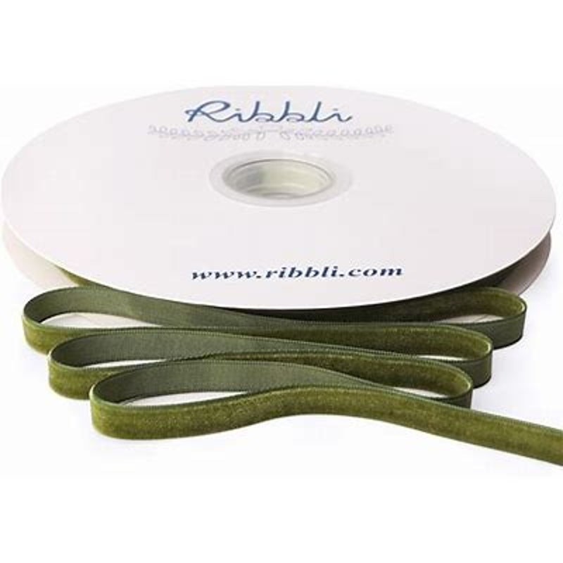 Ribbli Dusty Blue Velvet Ribbon 3/8″ x 10 Yards Crinkled Luxury Gift Wrap Craft