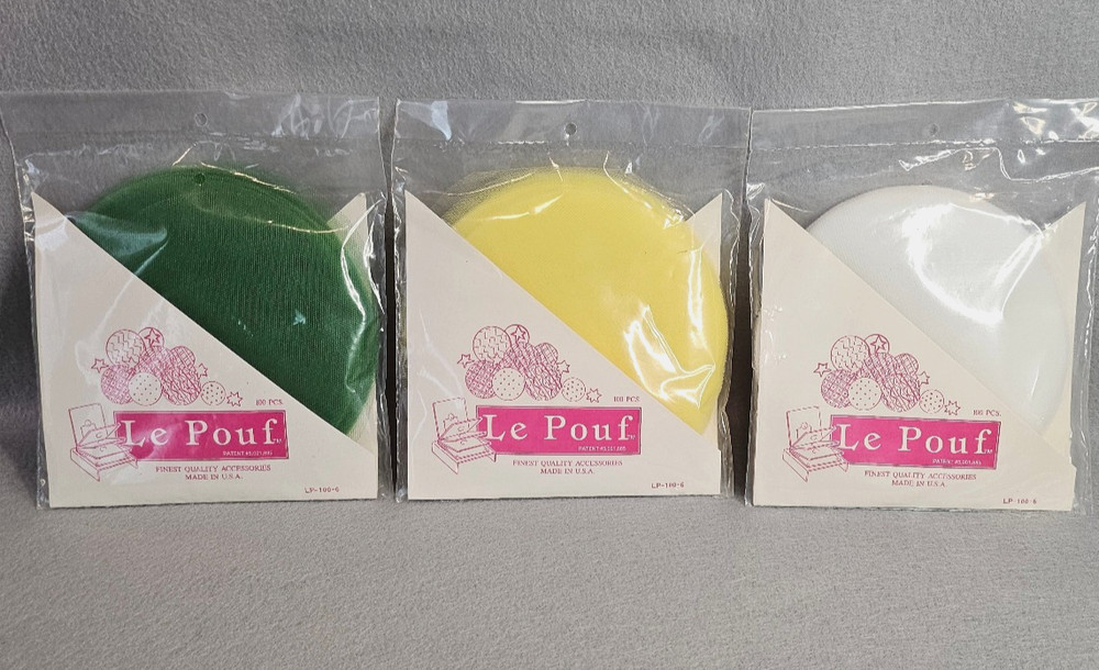 3 Pkgs Vintage Le Pouf NIP Tulle Circles 100 each White Green Yellow Unopened