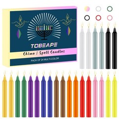 Tobeape 24 Pack Assorted Color Spell 4 inch Taper Candle-24pcs, Multicolor