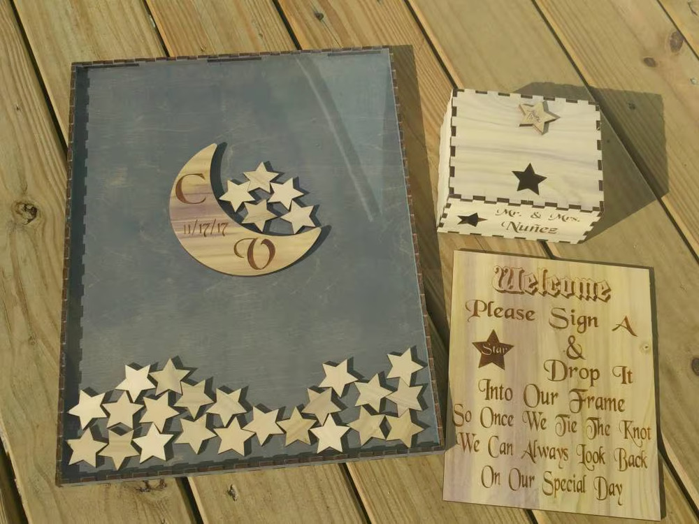 Wedding Guest Book, Baby Shower Gift, Wedding Guest Book Alternative, Star Theme