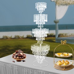 4PCS Cake Stands Acrylic Cake Stand Set Dessert Stand for Wedding Event Decor