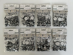 (8) True Love Confetti TRIPLE PACK Wedding Glitter Table Decorations Black White