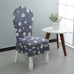 Chair Cover Ruffle Edge Home Spandex Dining Chair Cover Vintage Seat Cover