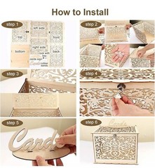 DIY Wedding Card Box with Lock 9.8”(L) 7.8”(W) 7.2”(H)