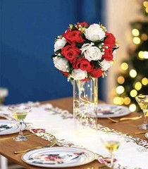 10pcs Flower kissing Balls for Wedding Centerpieces, Spring Roses Fake Flower