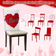 6 Pcs Valentines Day Chair Covers Valentines Dining Chair Back Love Heart