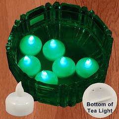 NEW 18 Green Led Floating Floral Tea Light Candle for Wedding Centerpiece Decor