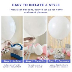 36 Inch Assorted Rainbow Large Latex Balloons, 15 PCS Big Multicolor Colorful