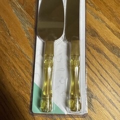 Gold Elegant Cake Knife and Server Set, Steel Plated Blades with Acrylic Handles