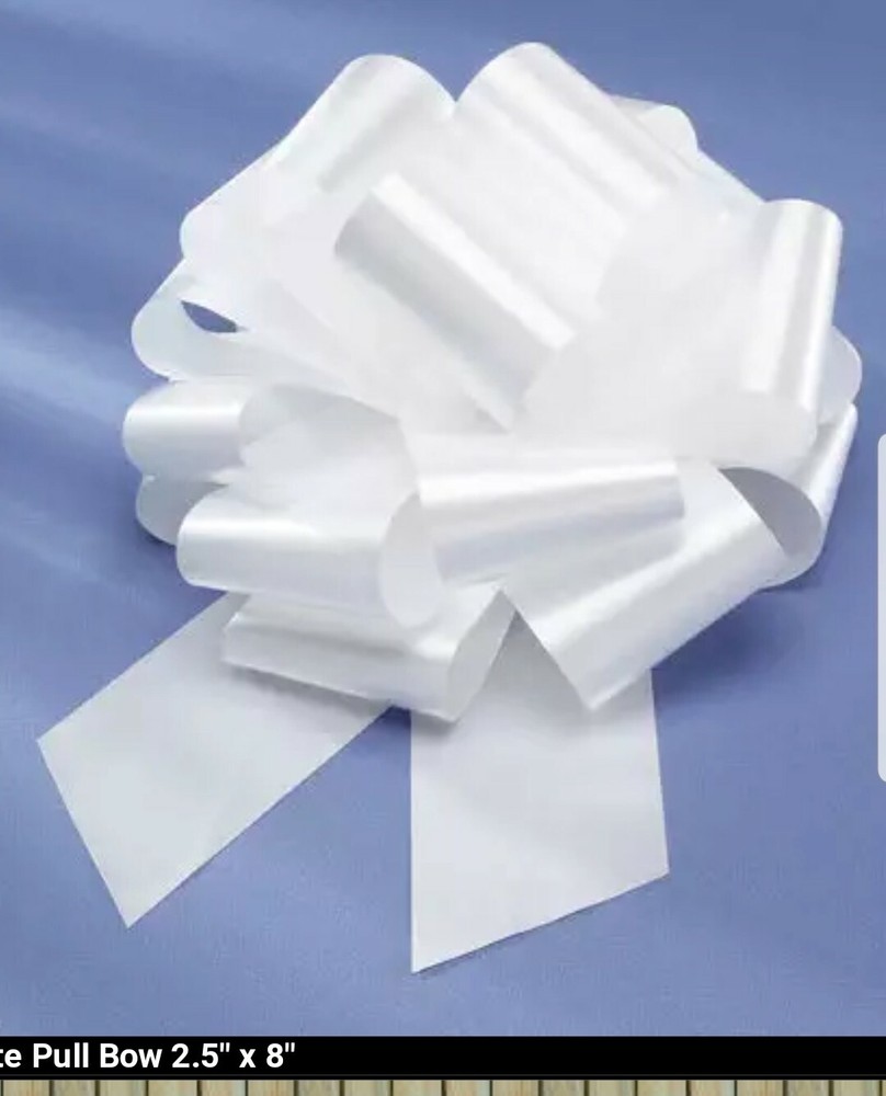 New white WEDDING 8″ PULL Bow PEW BRIDAL DECORATION Reusable.