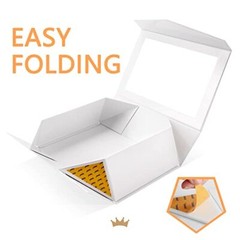 Large White Gift Box with Window, 13.5x9x4.1 Inches Clear Gift White-Pack of 1