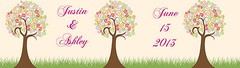 100 Floral Tree Wedding Anniversary Shower Occasion Water Bottle Labels 8″x2″
