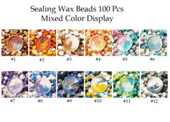 100 Pcs SEALING WAX BEADS FOR SEAL STAMP ENVELOPE MIXED COLOR DISPLAY