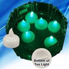 NEW 36 Green Led Floating Floral Tea Light Candle for Wedding Centerpiece Decor