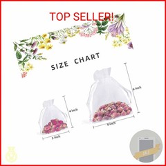 LYSXP 100PCS White Organza Gift Bags – 4×6 inch, Sheer Organza Wedding Favor Bag