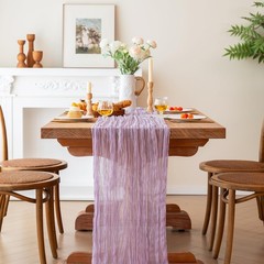 FEXIA Lilac Cheesecloth Table Runner 35×120 Inches Spring 1 Pack-10FT,
