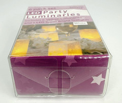 NEW! LED Party 6 Star Covered Vellum Luminaries w/ 6 Super Bright Tealights Fun