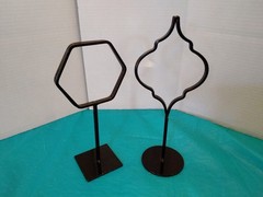2 Black Metal Photo Sign Holder Table Top