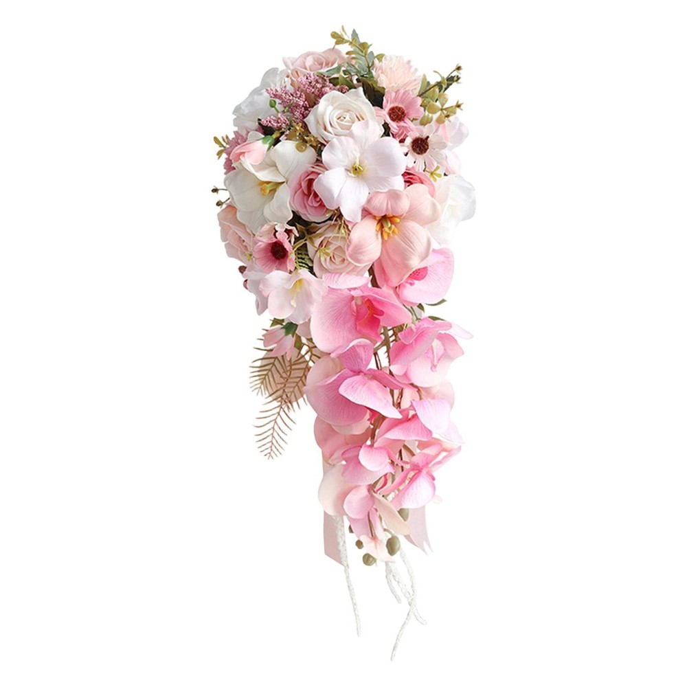 Bouquet Waterfall Bridal Bouquet Handheld Elegant Decor Lifelike Flower