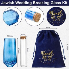 3 Pcs Jewish Wedding Chuppah Breaking Glass Gifts Couples Engagement Marriage