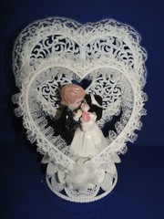 New Wilton Vintage «Heart to Heart Bride & Groom Cake Top, black coat # 110-376