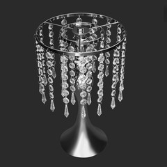 Set Of 10 Silver Tabletop Flower Stands 13.8 in Acrylic Crystal