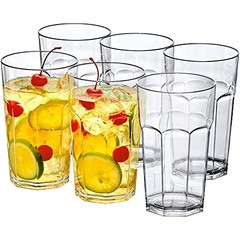– Affinity – 20-Ounce Plastic Tumblers (Set of 6), Clear All-Clear, 20 oz
