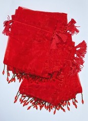 Jewelry Bags Organza Bags Red Gift Pouch Candy Wedding Favor Mix 5×7 3×4 48pcs