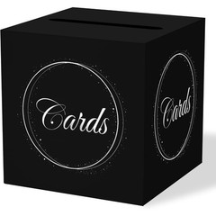 Black Silver Gift Card Box with Gold Foil Design for Graduations Birthdays