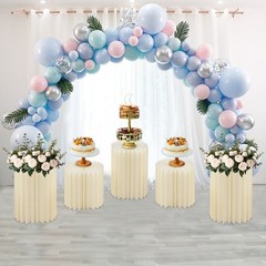 5Pcs Milky White Foldable Paper Column Stands for Weddings & Events
