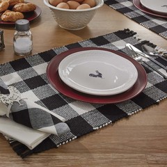 Buffalo Black and White Check Yarn Placemats