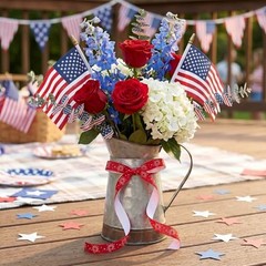 YKW 6 Pack Patriotic Ribbon for America 250th Anniversary, 5/8 Inch x 18 Yards