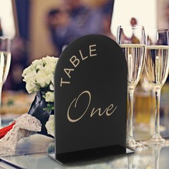 10pcs Black Arch Sign with Stand, 5″x7″ Table Number Holders(Numbers 1-10)