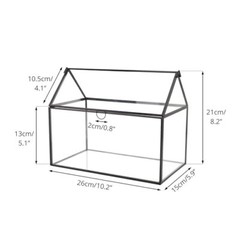 Black Glass Cards Box with lid for Wedding, Birthday, Party Reception – 10.2x…