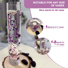 12Pcs Purple Crystal String for Floating Candles Centerpieces Table Decorations,