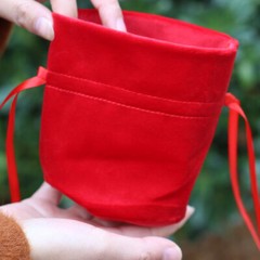 5pcs Velvet Bag Wedding Bunch Mouth Flannel Wedding Candy Bag Red Gift Gift Bag