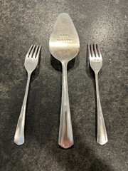 Mud Pie Silver Wedding Cake Server And Fork Set Used Once BIN B