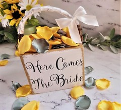 Dusty Sage rose petals Sunflower Yellow wedding decor Western Rustic Proposal