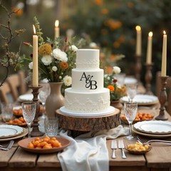 Initials Wedding Cake Topper Charm Monogram Name Gold Silve Mirror Сalligraphy
