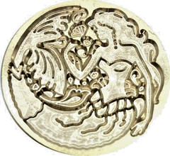 Art Deco-style Mermaid in the Ocean 1.2″ diameter Wax Seal Stamp head