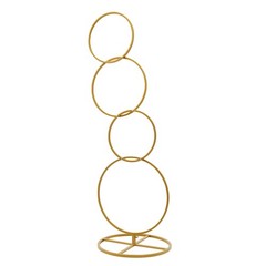 Gold Metal Round Hoop Flower Stand, Detachable Backdrop for Weddings