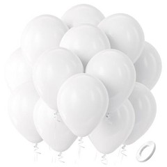 White Balloons Latex Party Balloons, 100 Pack 12 12inch (Normal) 04-white-g20